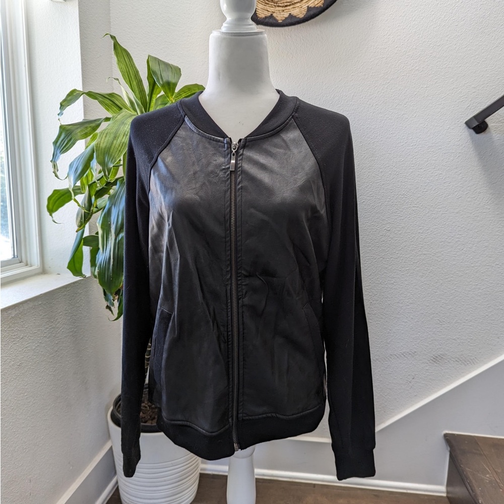 Women’s Black Bomber Jacket, Size M